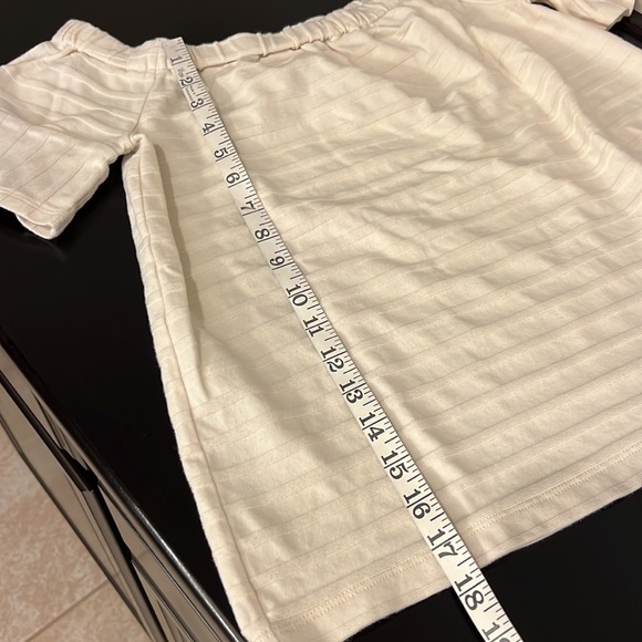 Madewell Off the shoulder texture top, cream, sz M, short sleeve, knit - Picture 9 of 13